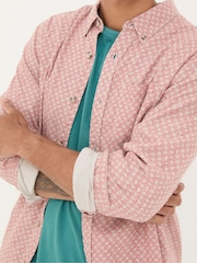 FatFace Orange Block Print Shirt - Image 4 of 5