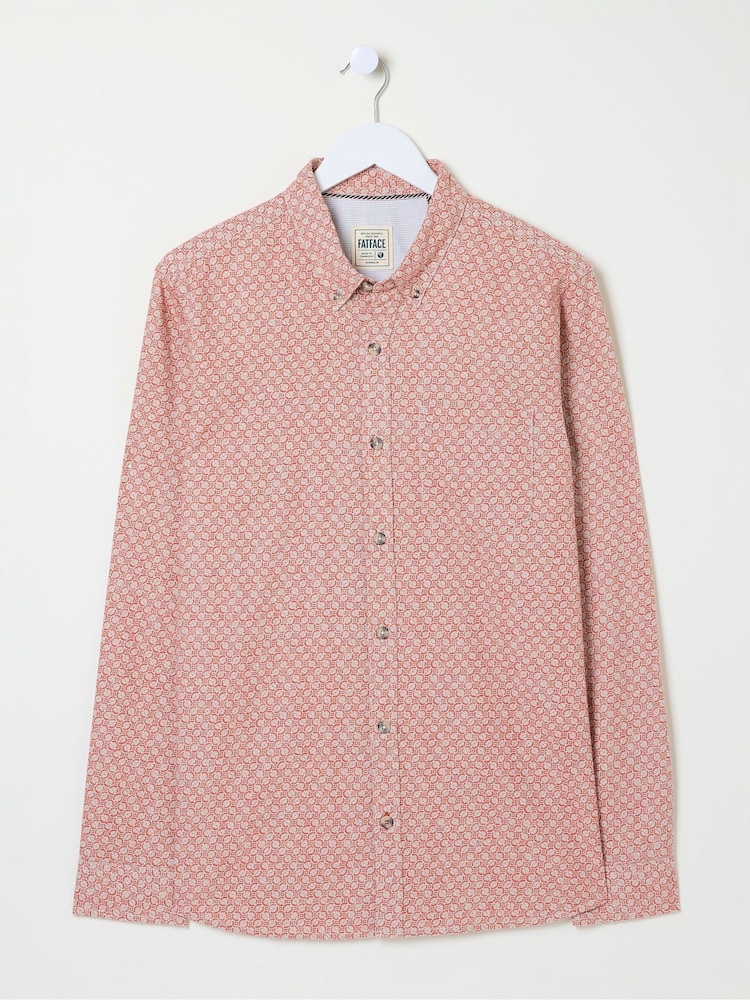 FatFace Orange Block Print Shirt - Image 5 of 5