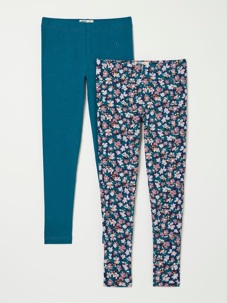 FatFace Teal Blue 2 Pack Butterfly Legging - Image 1 of 1 FatFace Teal Blue 2 Pack Butterfly Legging - Image 1 of 1
