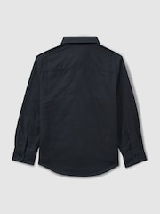 Reiss Navy/Camel Benton 4-9 yrs 100% Cotton Oxford Embroidered Button Down Shirt - Image 2 of 3