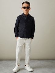 Reiss Navy Greenwich 3-9 yrs Button Down Oxford Shirt - Image 1 of 4