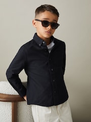 Reiss Navy Greenwich 3-9 yrs Button Down Oxford Shirt - Image 3 of 4