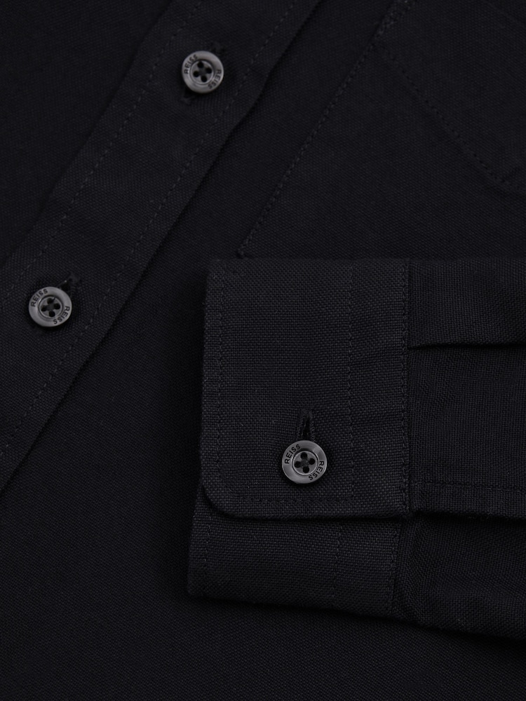 Reiss Navy Greenwich 3-9 yrs Button Down Oxford Shirt - Image 4 of 4
