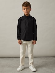 Reiss Black Greenwich Oxford Cotton Shirt - Image 3 of 5