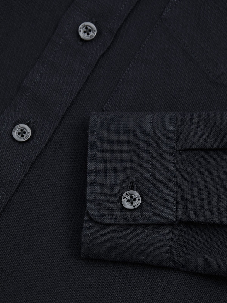 Reiss Navy Greenwich 9-13 yrs Button Down Oxford Shirt - Image 4 of 4