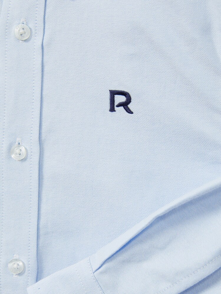Reiss Soft Blue/Navy Benton 4-9 yrs 100% Cotton Oxford Embroidered Button Down Shirt - Image 4 of 4 Reiss Soft Blue/Navy Benton 4-9 yrs 100% Cotton Oxford Embroidered Button Down Shirt - Image 4 of 4