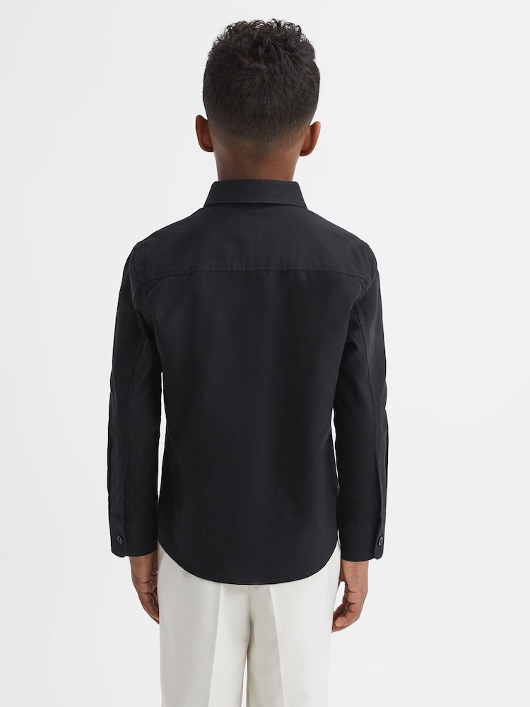 Reiss Black Greenwich Button Down Oxford Shirt - Image 5 of 5