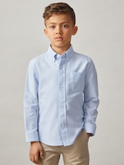 Reiss Soft Blue Greenwich 3-9 yrs Button Down Oxford Shirt - Image 1 of 4