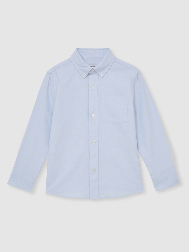 Reiss Soft Blue Greenwich 3-9 yrs Button Down Oxford Shirt - Image 2 of 4