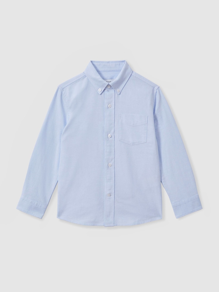 Reiss Soft Blue Greenwich 9-13 yrs Button Down Oxford Shirt - Image 2 of 4