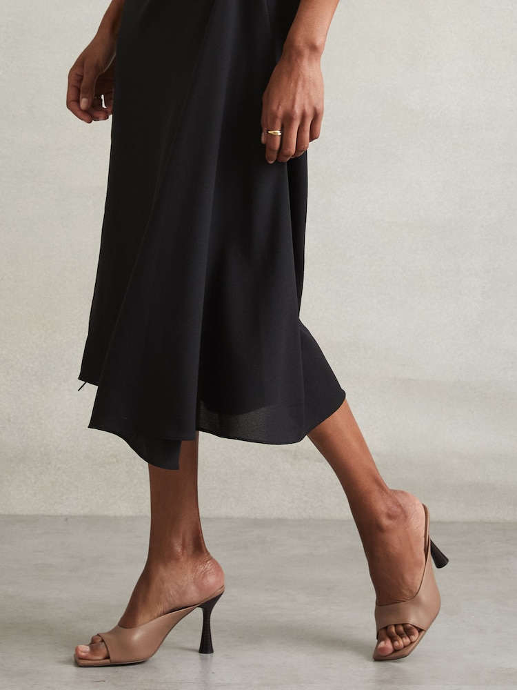 Reiss Blush Justine Leather Heeled Mules - Image 2 of 5 Reiss Blush Justine Leather Heeled Mules - Image 2 of 5