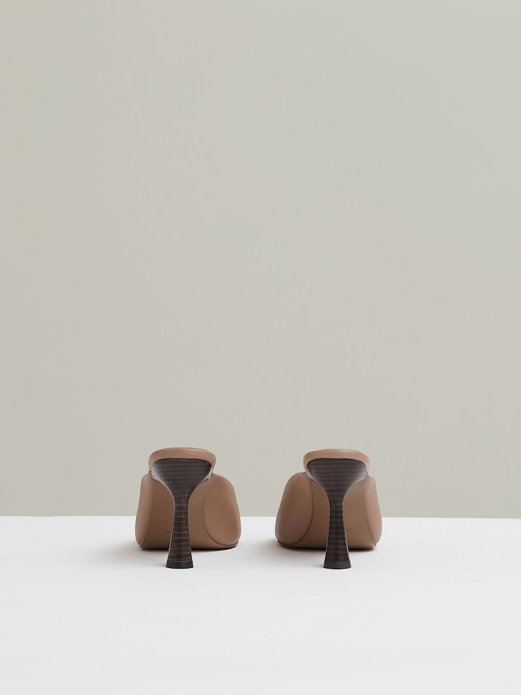 Reiss Blush Justine Leather Heeled Mules - Image 5 of 5 Reiss Blush Justine Leather Heeled Mules - Image 5 of 5