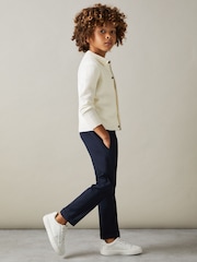 Reiss Off White Lockhurst 3-9 yrs Wool Cable Knit Cardigan - Image 1 of 4