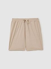 Reiss Oatmeal Rihad Textured Crepe Drawstring Shorts - Image 2 of 5
