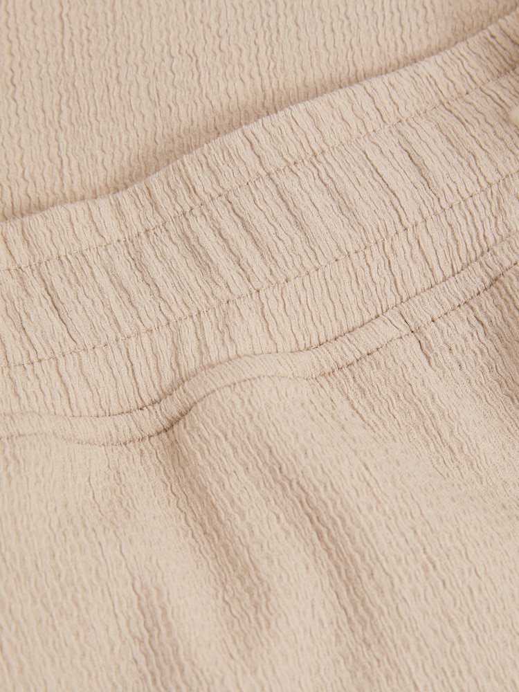 Reiss Oatmeal Rihad Textured Crepe Drawstring Shorts - Image 5 of 5