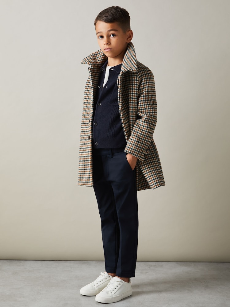 Reiss Navy Lockhurst 9-13 yrs Wool Cable Knit Cardigan - Image 1 of 4