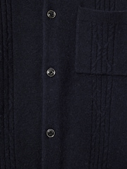 Reiss Navy Lockhurst 9-13 yrs Wool Cable Knit Cardigan - Image 4 of 4