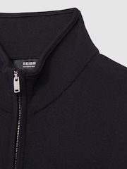 Reiss Navy Leeds Merino Wool Zip-Through Gilet - Image 6 of 6