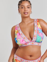 Figleaves Pink Frida Soft Plunge Bikini Top - Image 1 of 4