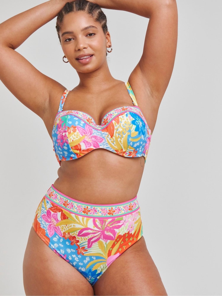 Figleaves Pink Frida High Waist Bikini Briefs - Image 1 of 4 Figleaves Pink Frida High Waist Bikini Briefs - Image 1 of 4