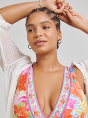 Figleaves Pink Frida Non Wired Plunge Swimsuit - Image 1 of 4