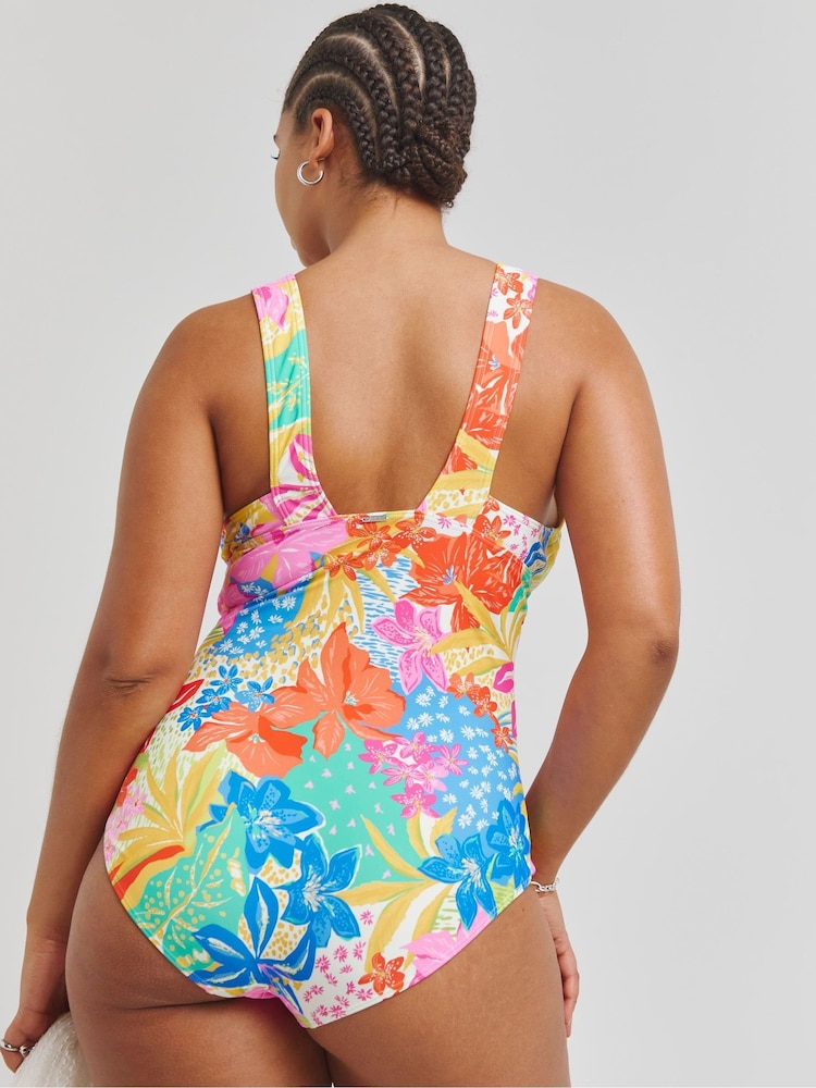 Figleaves Pink Frida Non Wired Plunge Swimsuit - Image 2 of 4