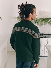 Dark Green Matching Family Mens Christmas Hamish The Highland Cow Jumper - Image 6 of 8