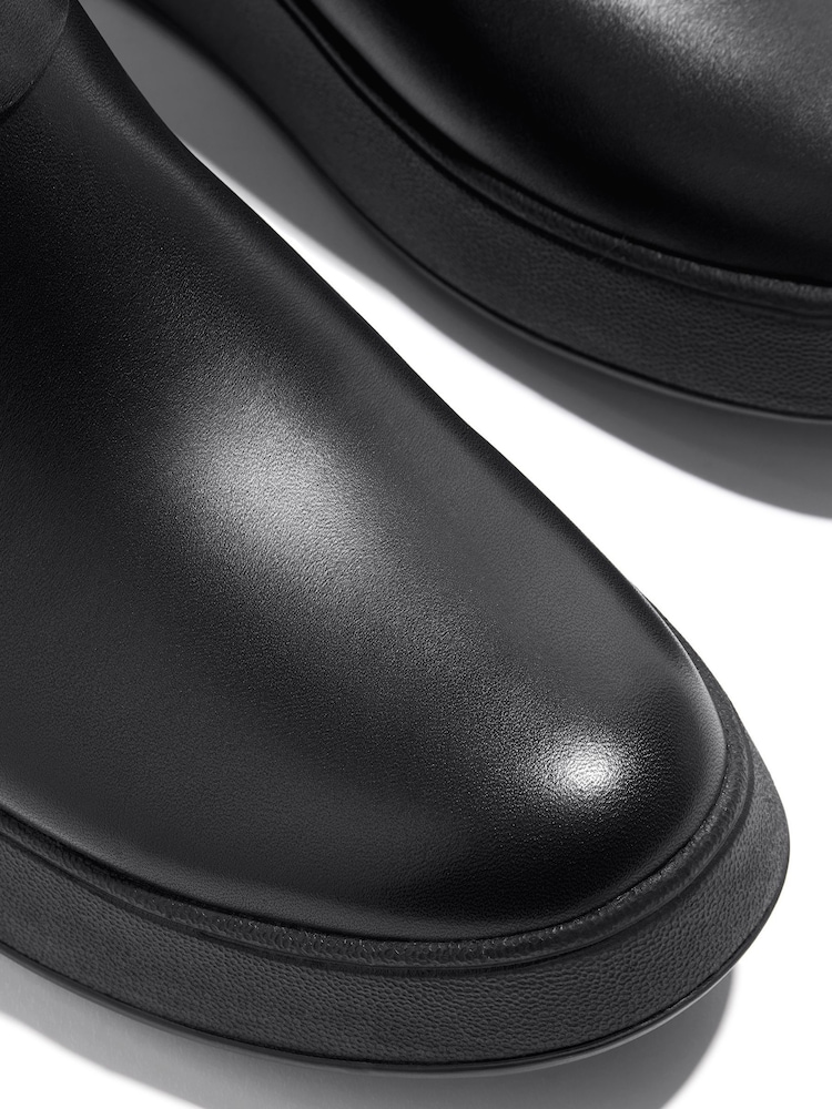 FitFlop F-Mode Folded Knot Flatform Tall Stretch Black Boots - Image 6 of 6