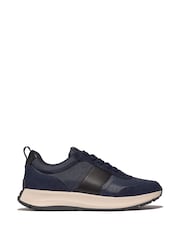 FitFlop Mens F-Mode Flow Fabric Suede Leather Trainers - Image 2 of 5
