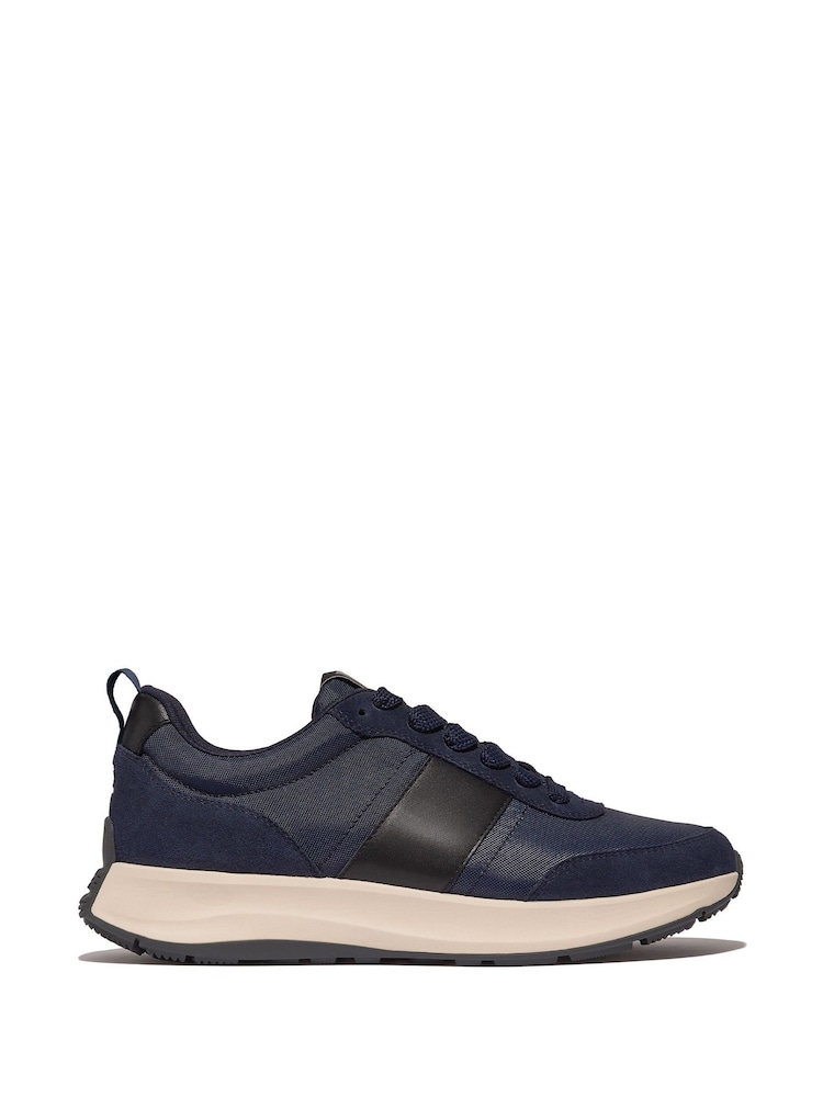 FitFlop Mens F-Mode Flow Fabric Suede Leather Trainers - Image 2 of 5