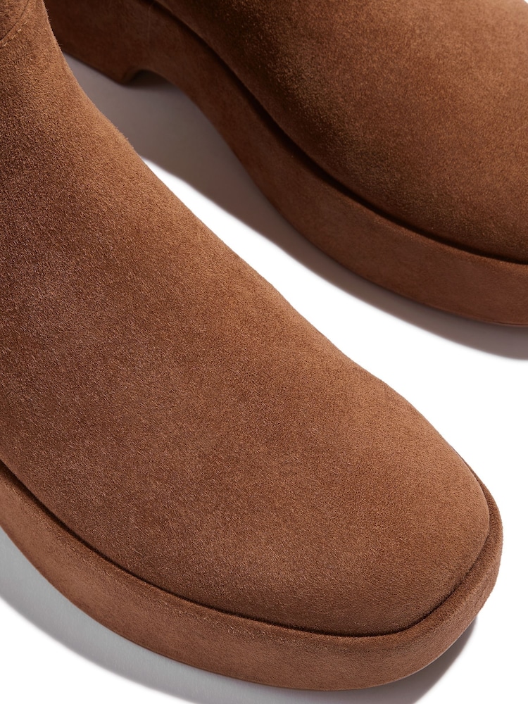 Buy FitFlop Red F-Luma Stretch Suede Demi Wedge Mid Calf Boots