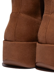FitFlop Red F-Luma Stretch Suede Demi Wedge Mid Calf Boots - Image 5 of 5
