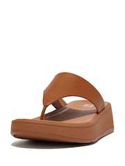 Fitflop F-Mode Leather Flatform Toe Post Sandals - Image 3 of 6