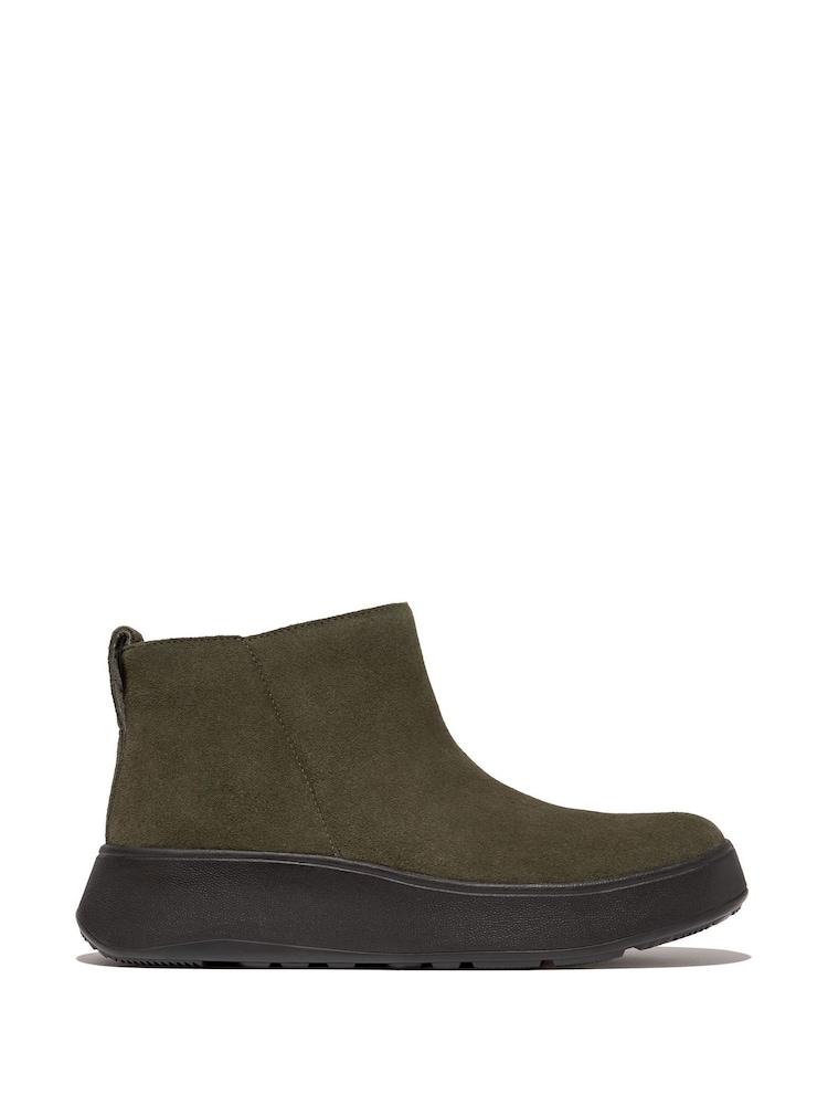FitFlop F-Mode Suede Flatform Zip Ankle Boots - Image 2 of 5