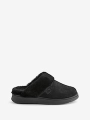 FitFlop Gen-FF Shearling Collar Suede Black Slippers - Image 2 of 4