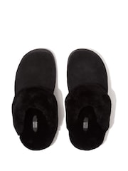 FitFlop Gen-FF Shearling Collar Suede Black Slippers - Image 4 of 4
