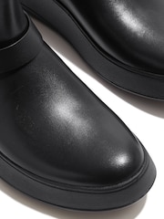 FitFlop F-Mode Folded Knot Leather Flatform Chelsea Black Boots - Image 4 of 4