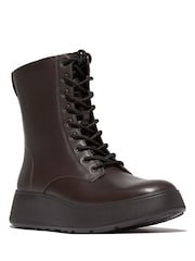 Fitflop F-Mode Leather Lace Up Flatform Ankle Boots - Image 2 of 4