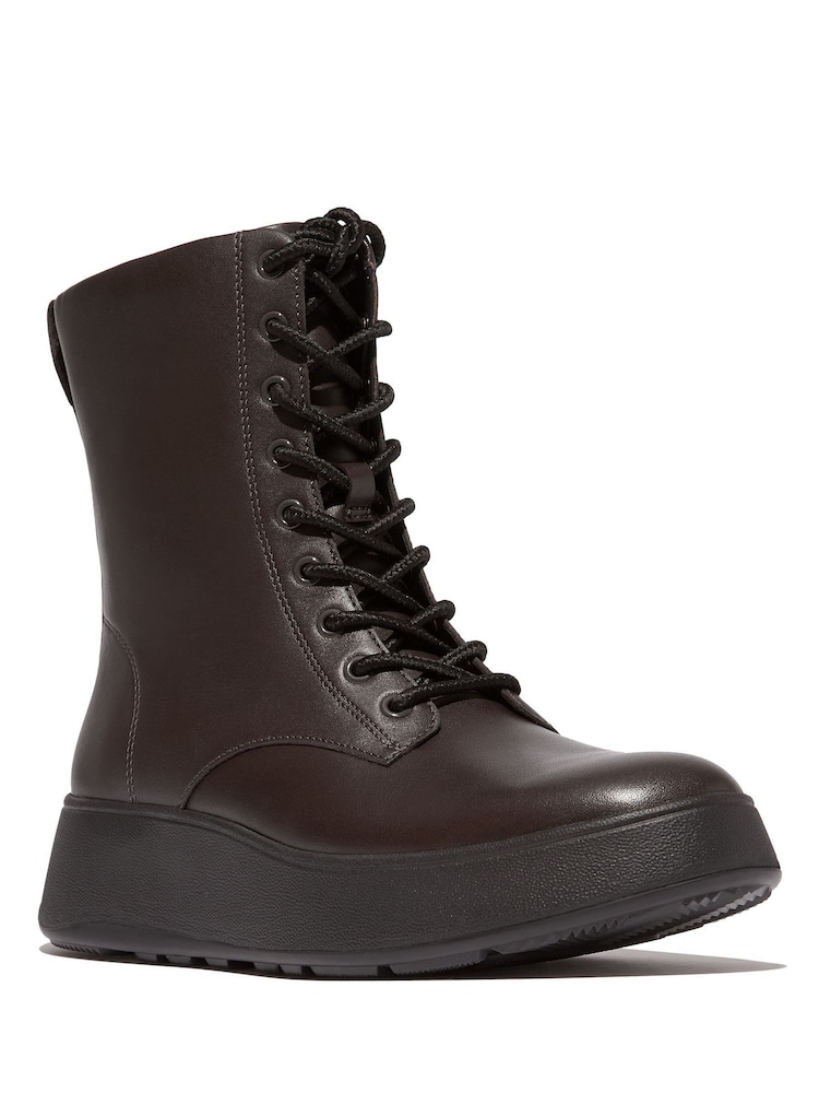 Fitflop F-Mode Leather Lace Up Flatform Ankle Boots - Image 2 of 4