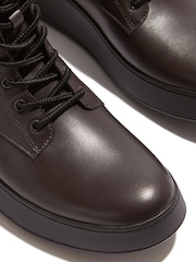 Fitflop F-Mode Leather Lace Up Flatform Ankle Boots - Image 3 of 4