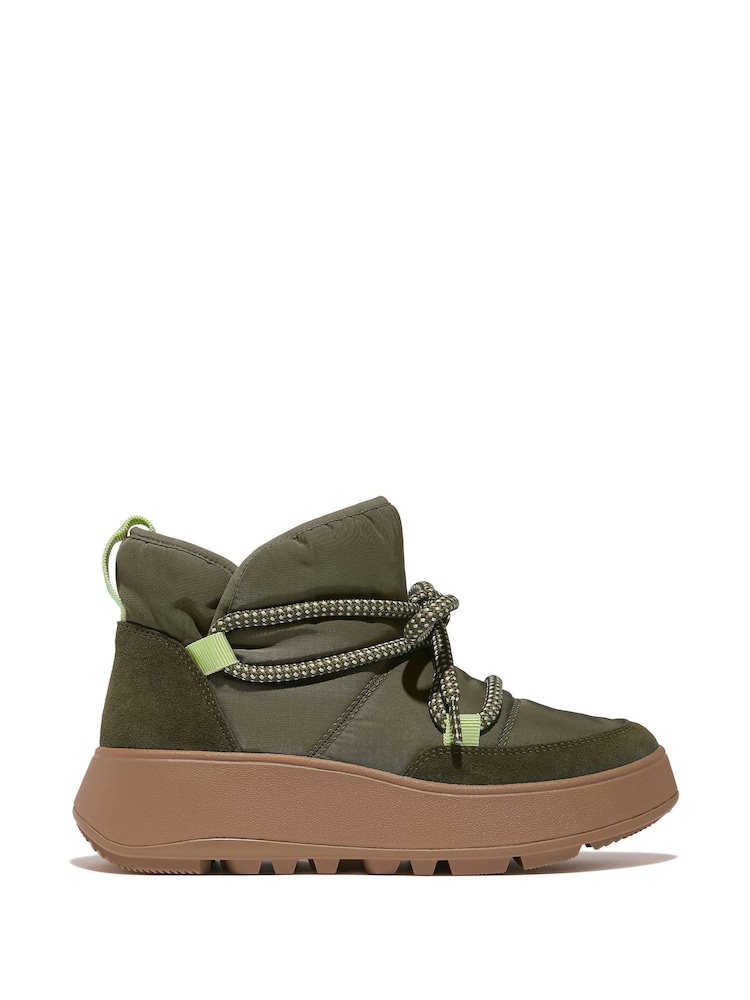 Verde - FitFlop F-Mode Water Resistant Biofleece Mesh Flatform Snow Boots - Imagen 1 de 4 Verde - FitFlop F-Mode Water Resistant Biofleece Mesh Flatform Snow Boots - Imagen 1 de 4