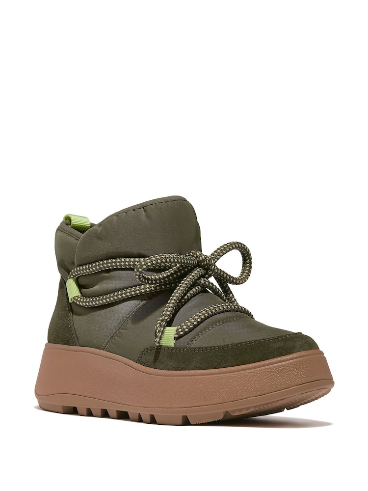 Verde - FitFlop F-Mode Water Resistant Biofleece Mesh Flatform Snow Boots - Imagen 2 de 4 Verde - FitFlop F-Mode Water Resistant Biofleece Mesh Flatform Snow Boots - Imagen 2 de 4