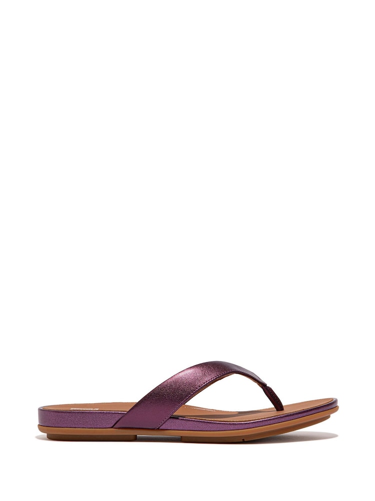 Fitflop Gracie Metallic Leather Flip Flops - Image 2 of 5