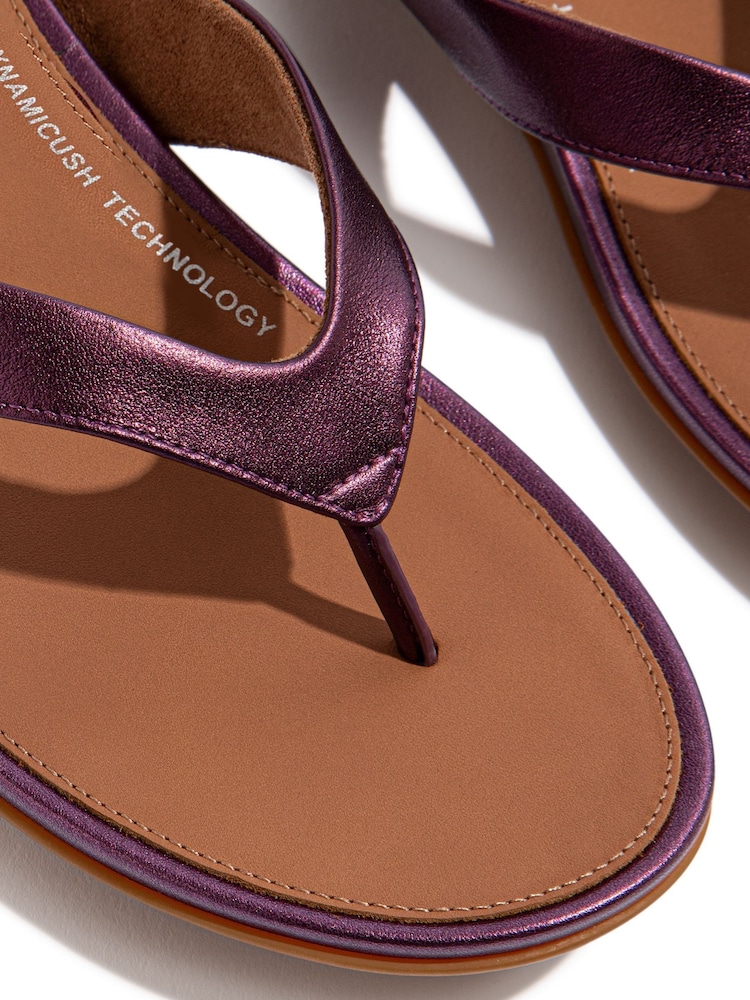 Fitflop Gracie Metallic Leather Flip Flops - Image 5 of 5