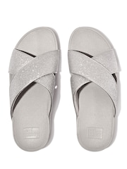 FitFlop Silver Lulu Glitterdust Cross Slides - Image 4 of 5