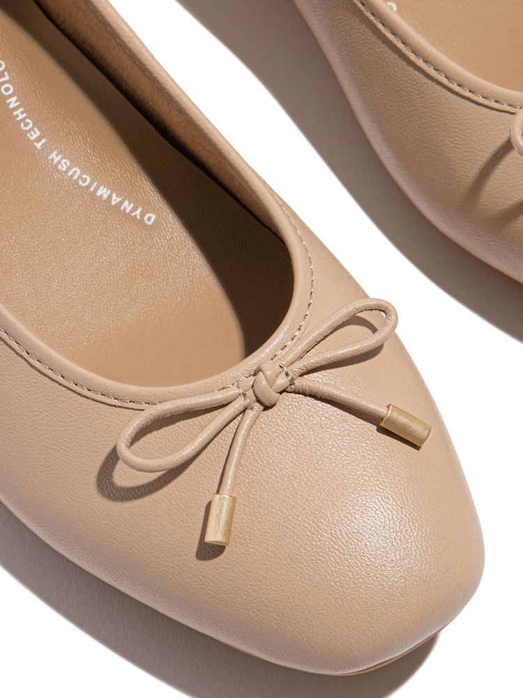 FitFlop Cream Delicato Bow Soft Leather Ballet Flats - Image 5 of 5