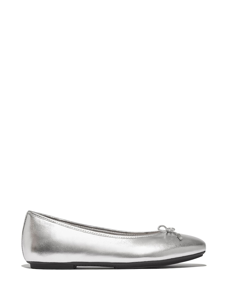 FitFlop Delicato Bow Soft Leather Ballet Flats - Image 2 of 5