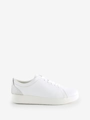 Белый - FitFlop Rally Crystal Backtab Leather Sneakers - Image 2 of 6