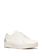 Белый - FitFlop Rally Crystal Backtab Leather Sneakers - Image 6 of 6