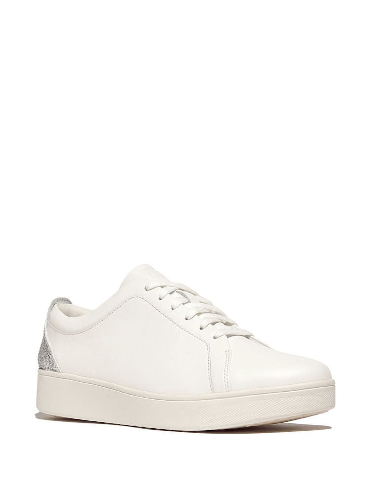 Белый - FitFlop Rally Crystal Backtab Leather Sneakers - Image 6 of 6